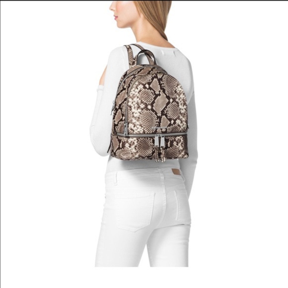 Michael Kors- Rhea Embossed Leather Backpack
